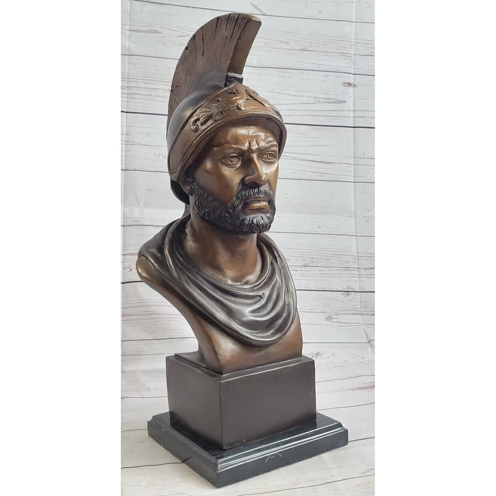 Auguste Moreau Greek Or Roman Soldier Bust Vintage Bronze Statue Sculpture 19 Inches X 11 Inches