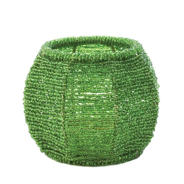 Ancient Emerald Green Beaded Candle Holder