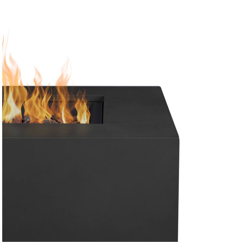 Aegean 36" Square LP Fire Table w/NG Conversion in Black by Real Flame