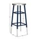 preview thumbnail 3 of 6, SAFAVIEH 30 -inch Kenzie Silver Dipped Navy / Silver Barstool - 13.5" x 13.5" x 30"