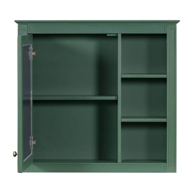 30'' x 28'' Wall Mounted Storage Cabinet for Bathroom,Mirror Cabinet with 3 Open Shelves