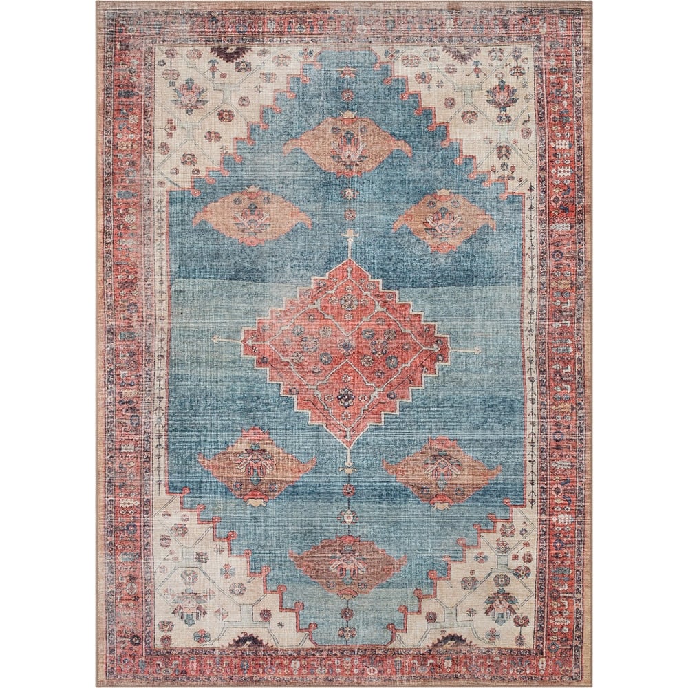 Well Woven Lotus Towne Vintage Aztec Medallion Washable Area Rug