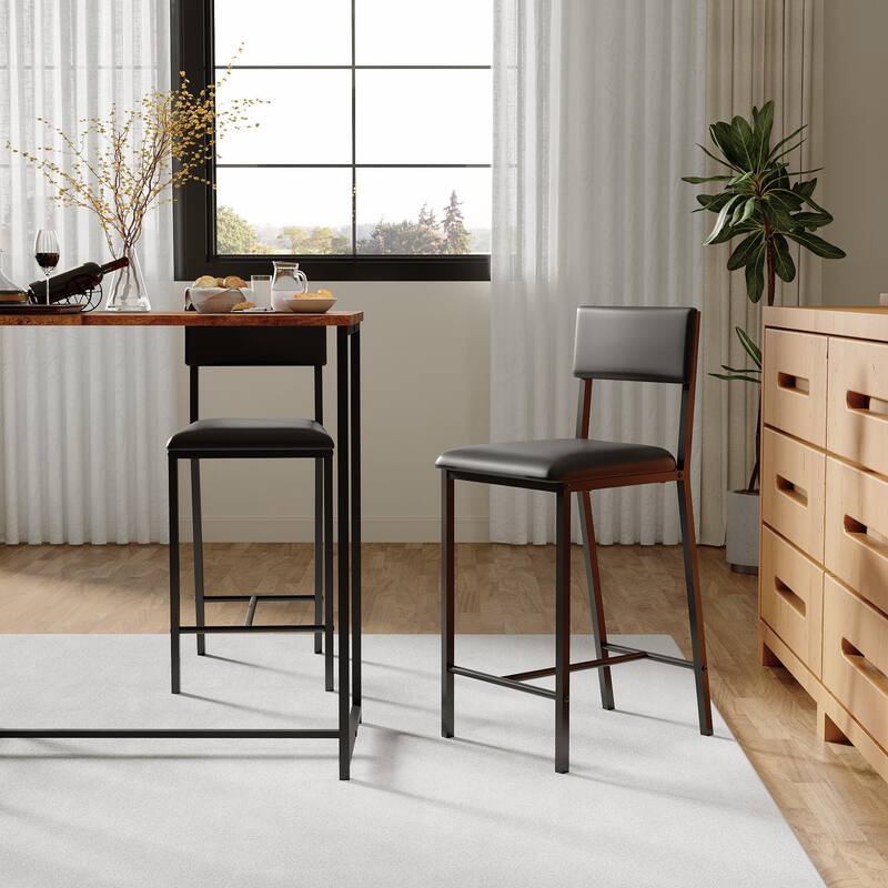 Dining Chairs Set of 4 Upholstered PU Dining Chairs Curved Backrest, Modern Dining Room Chairs Kitchen Chairs