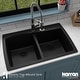 preview thumbnail 32 of 60, Karran Drop-In Quartz 34 in. 1-Hole 50/50 Double Bowl Kitchen Sink Kit