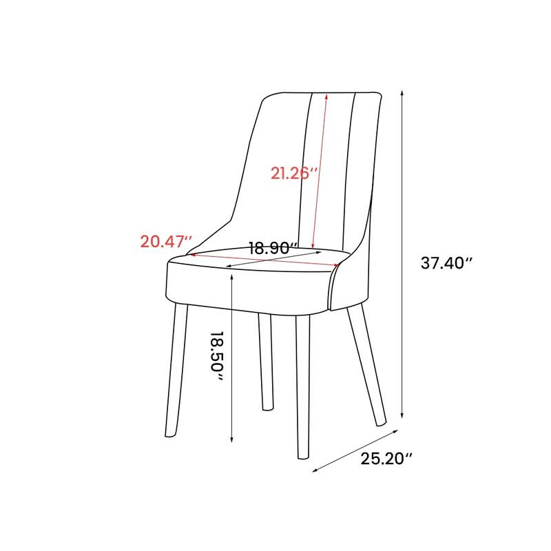 Kuna Mid-Century Faux Leather Dining Chair, Metal Legs, Density Sponge