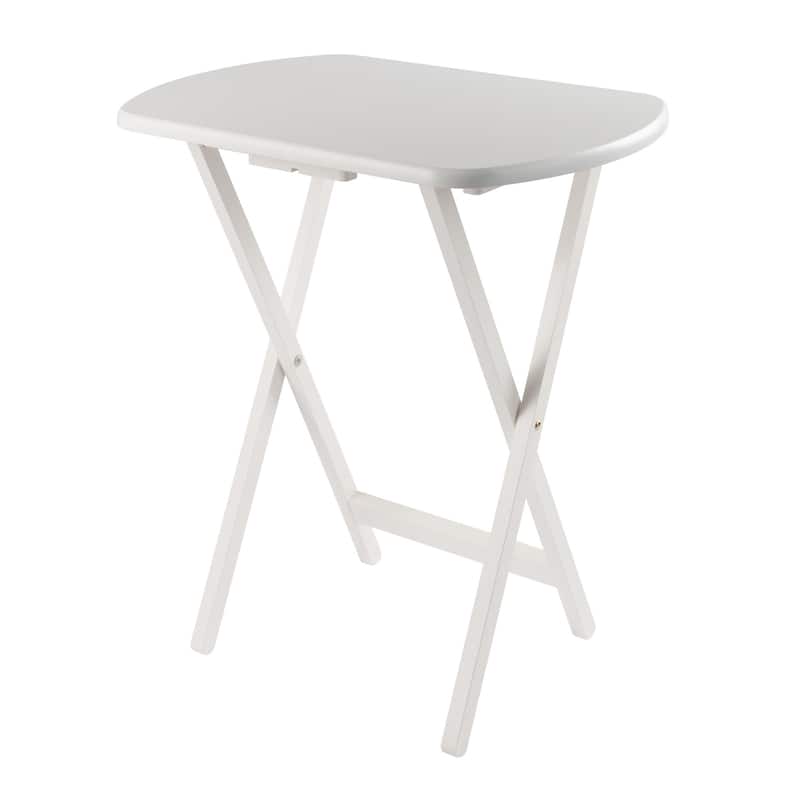 Corbett 4 Snack Tables with Stand White Finish