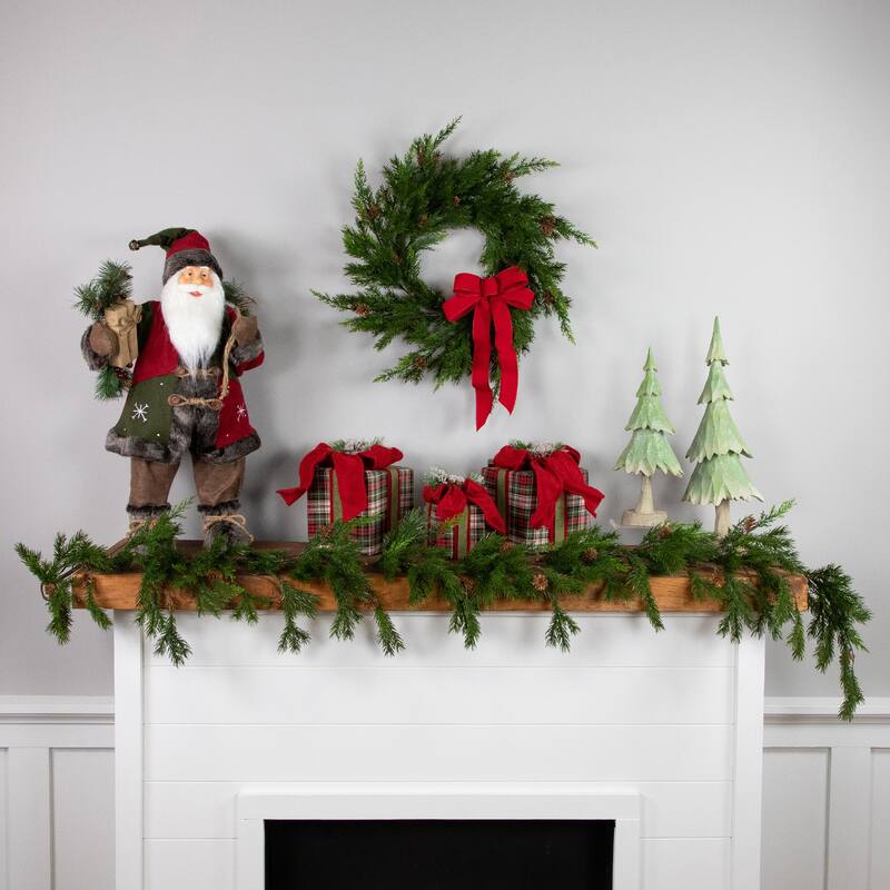 6' Cypress and Pine Cone Artificial Christmas Garland - Unlit