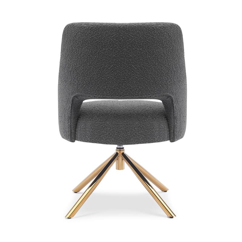 Boucle Polyester Upholstered Swivel Accent Chair - Stain Resistant