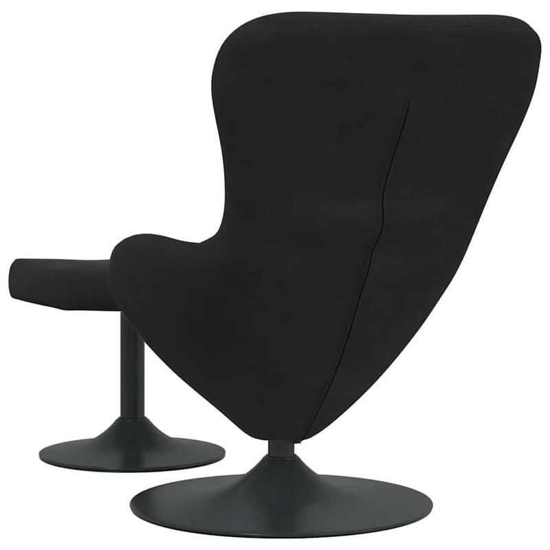 vidaXL Egg Chair with Footstool Black 24.80 x 28.74 x 35.43 in Velvet