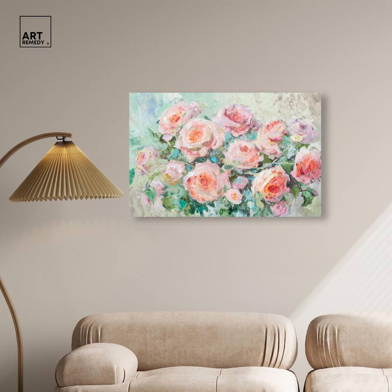 Cabbage Rose Charm Canvas by Art Remedy, Gallery Wrapped