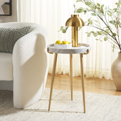 SAFAVIEH Home Bonn Marble Side Table - 16"W x 16"D x 24"H