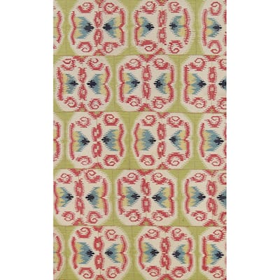 All-Over Kilim Indian Area Rug Flatweave Wool Carpet - 5'8"x 8'10"