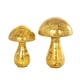 preview thumbnail 3 of 9, Gold, Green or Champagne Glass Handmade Glossy Weathered Mushroom Sculpture (Set of 2)