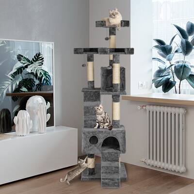 66" Cat Tree Tower Condo Furniture Scratch Post Pet House