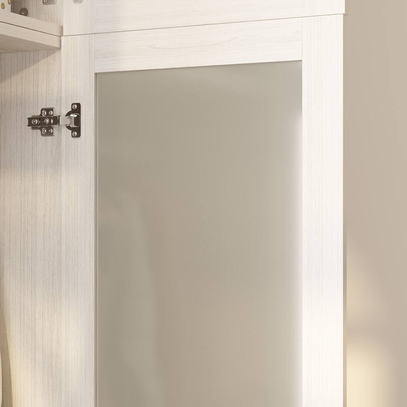 Combo Large Frosted Glass Closet: Versatile Wardrobe Options Armoires