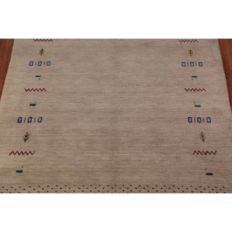 Gabbeh Oriental Area Rug Handmade Multi-Color Wool Carpet - 4'9" x 6'6"