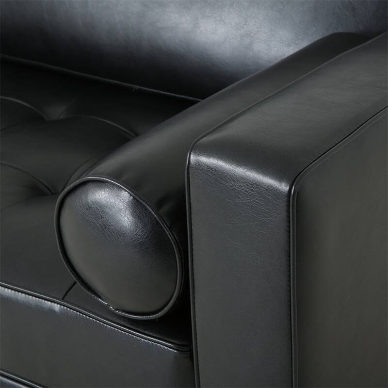 3 Seat PU Sofa with Wooden Frame and Legs