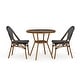 preview thumbnail 3 of 29, Martha Stewart All Weather Woven Bistro Table and Chairs Set with Aluminum Frames - 19"W x 21.75"D x 35"H Black & White/Natural Frame