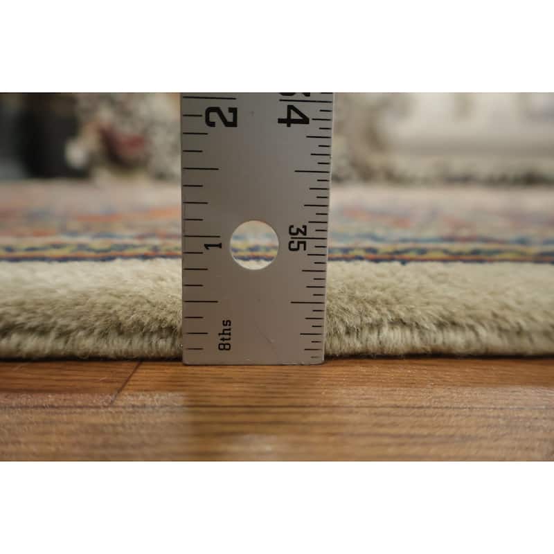 Hand Knotted Oriental 100% Wool Carpet Traditional Geometric Beige & Ivories Tabriz Area Rug - 9' 9'' X 6' 3''