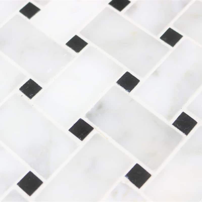 Santorini Basketweave 0.44x0.88 Marble Mosaic Tile - Floor, Wall, Backsplash