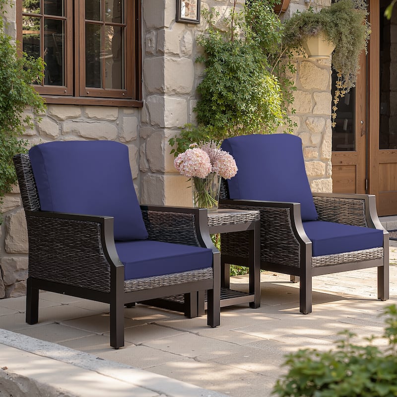 21 W in x 22 D in. Outdoor Deep Seat Chair Cushion Set Dining Patio Chair Pad Set