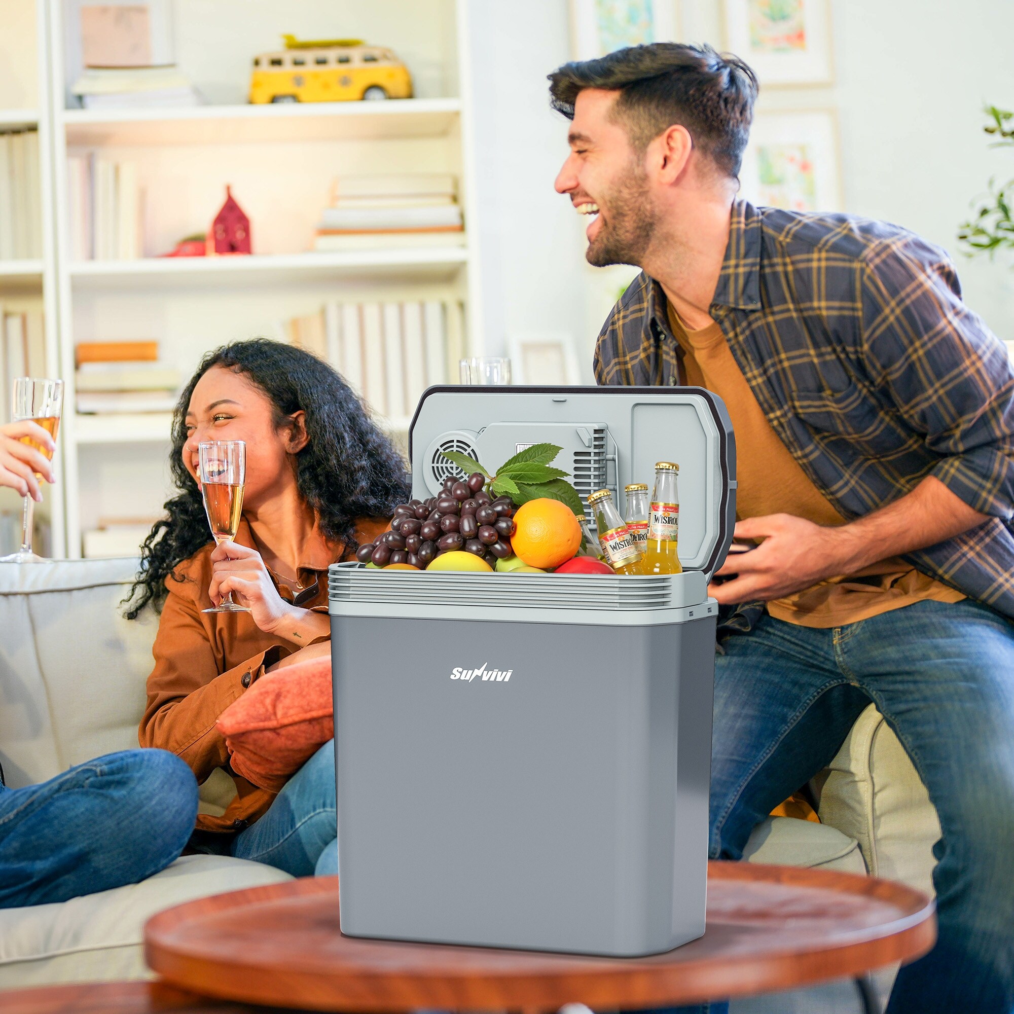 21QT Portable Electric Cooler & Warmer with Handle for Car
