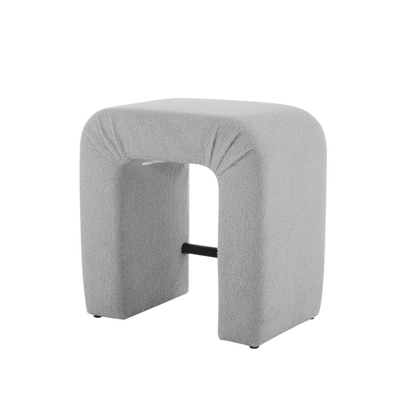 Roomfitters Boucle Upholstered Counter Stools, Set of 2 Dining Chairs for Kitchen Island and Bar Seating