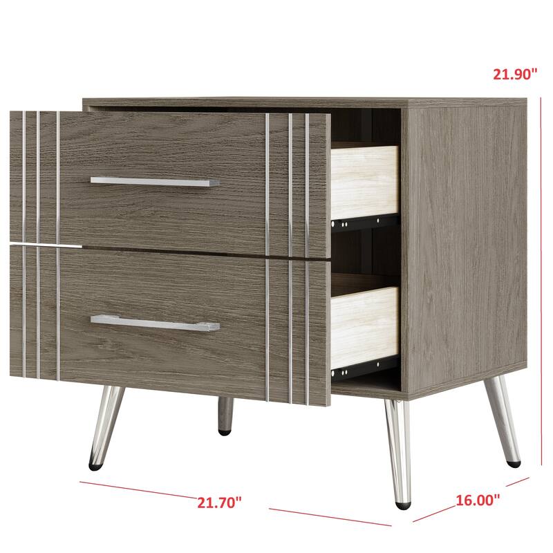 Clayfell Carbajal 2 Drawer Nightstand