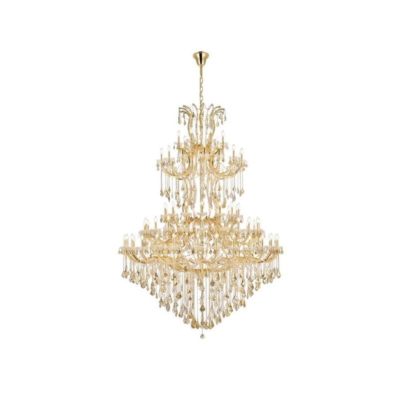 Elegant Lighting 2800G96-GT/RC Maria Theresa 87 Light 72" Wide Crystal