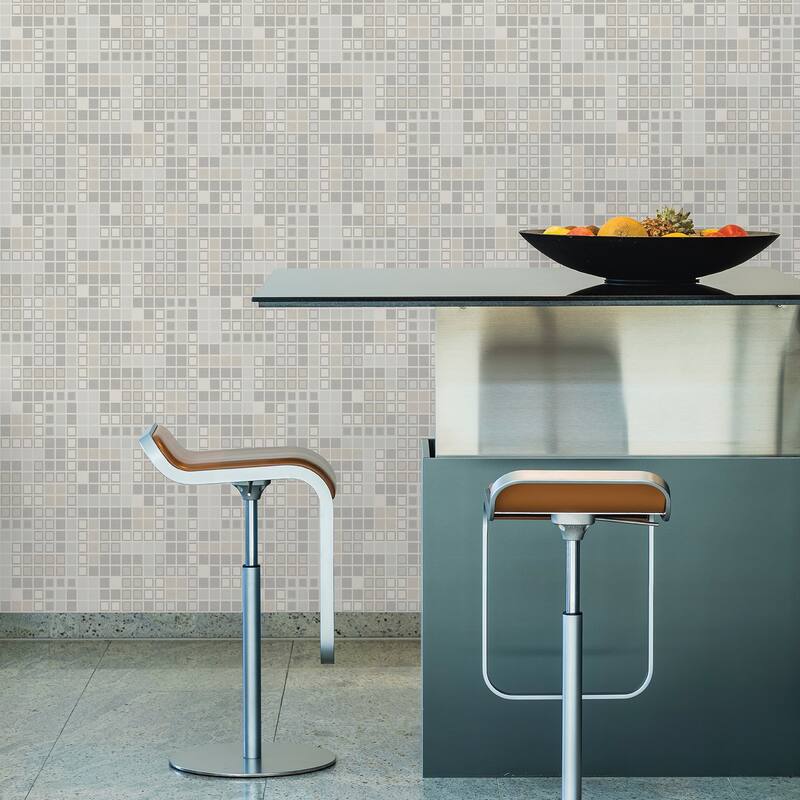 A-Street Prints Bantry Light Grey Geometric Wallpaper