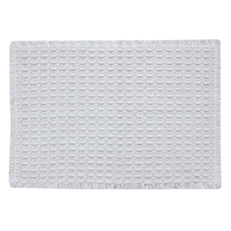 Belgian Waffle Recycled Polyester Eco-Friendly Bath Rug - White - 17x24