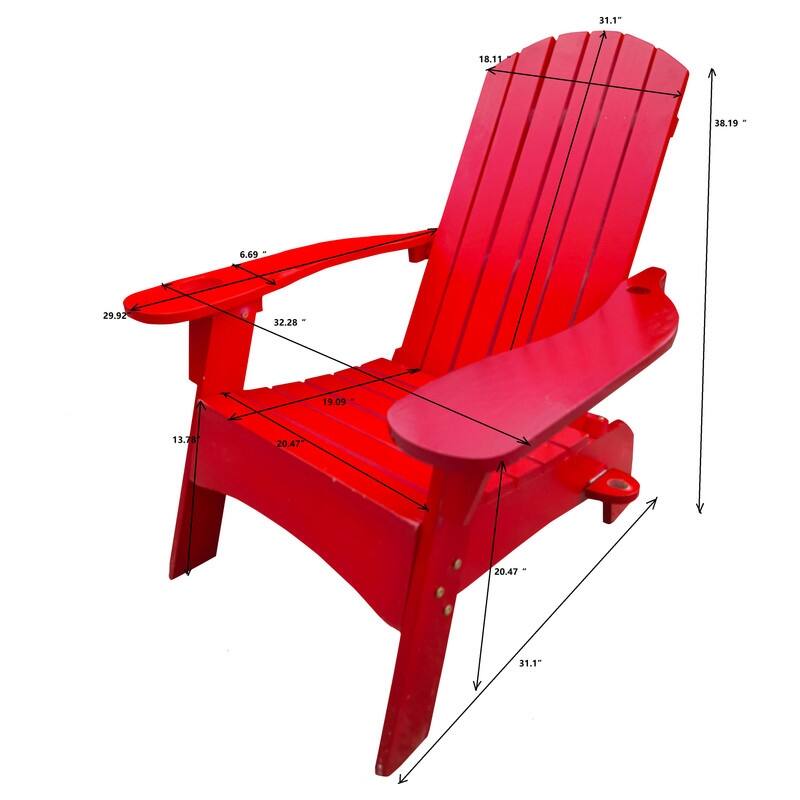 Outdoor Red Wood Hold Umbrella Adirondack Chair Bed Bath & Beyond