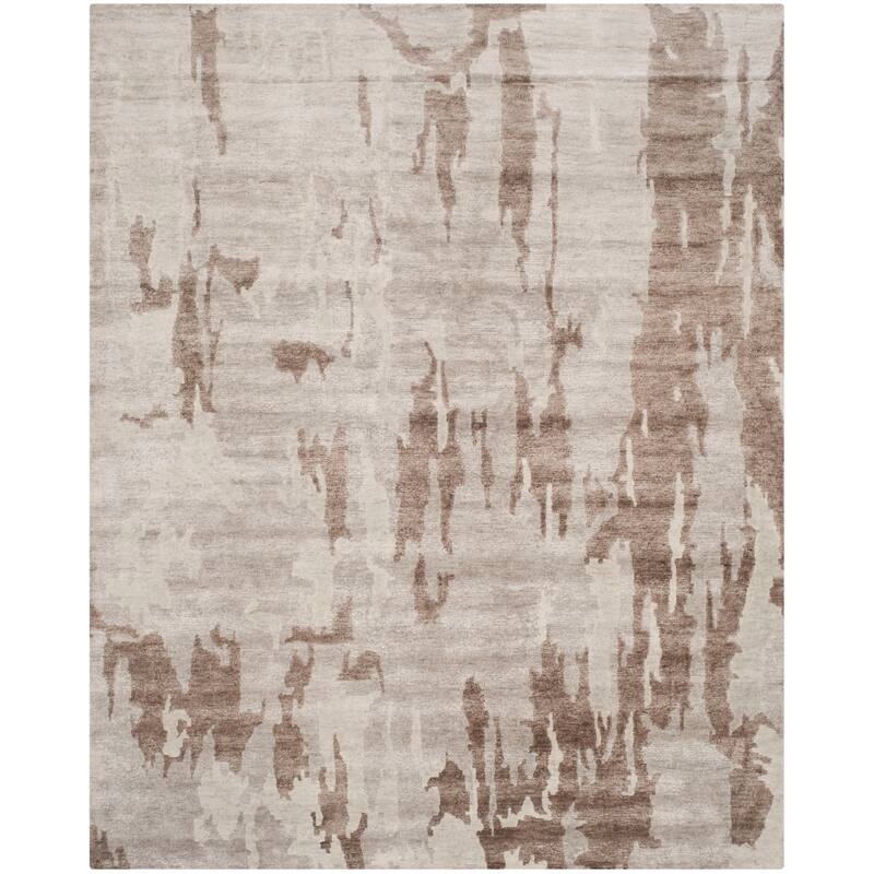 SAFAVIEH Couture Hand-knotted Tibetan Faria Modern Wool Rug - 9' x 12' - Silver/Grey