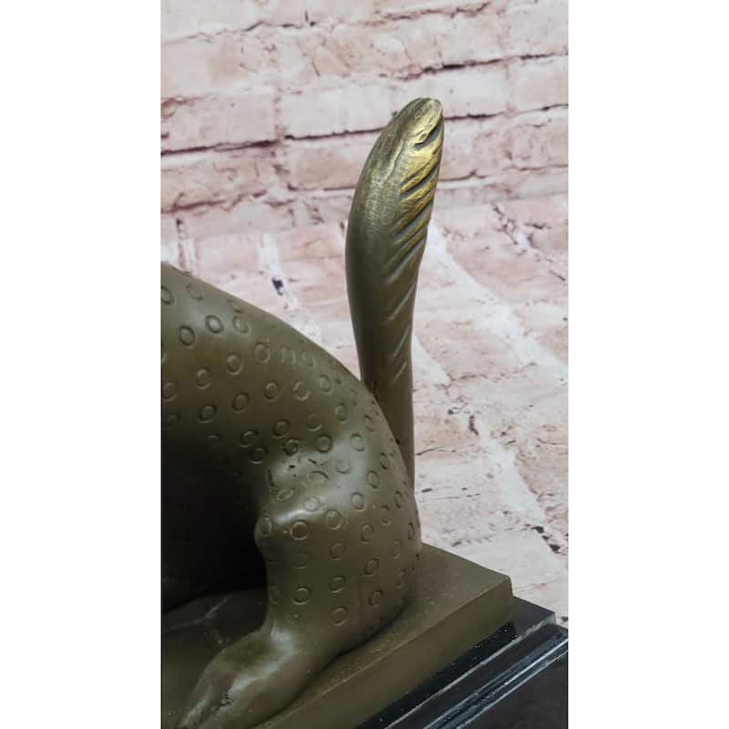 Asian Food Imitative Dog Imitative Lion Guardian Beast Bronze Sculpture On Marble Base