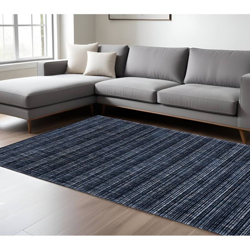 HomeRoots Striped Industrial Rectangle Area Rug - 119.69 in. x 95.67 in.  x 0.47 in.