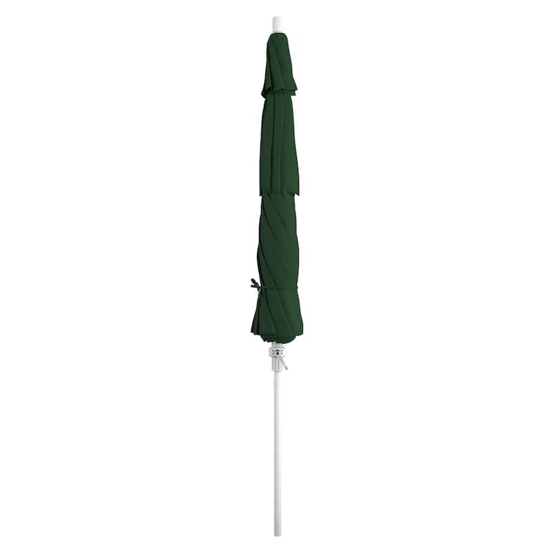 California Umbrella 11' Rd. Alum/Fiberglass Rib Patio Umb,Crank Lift/Collar Tilt, Dbl Wind Vent, White Finish, Sunbrella Fabric