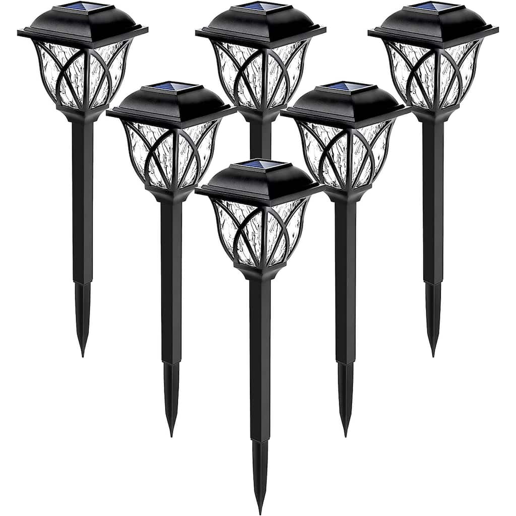 6pcs Solar Outdoor Garden Lights LED Stake Decor Lamps