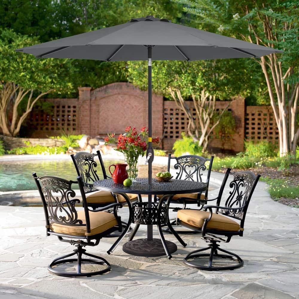 LIVOOSUN 9ft Patio Umbrella Outdoor Table Umbrella with Tilt and Crank