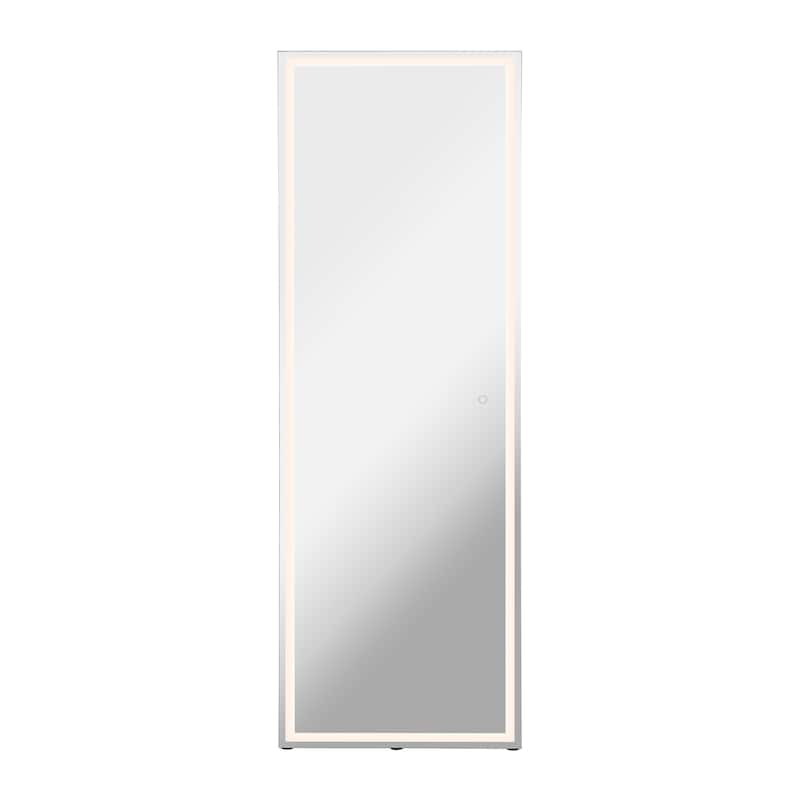 Pax Full-length Rectangular Frameless Anti-Fog Aluminum Front-lit Tri-color LED Freestand/Hang Mirror with Smart Touch Control