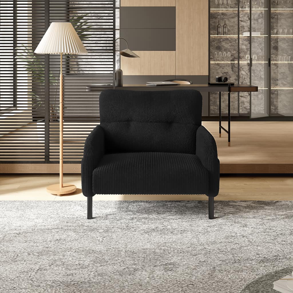 Comfortable Monochrome Single Person Wide Seat Chair, Suitable For Living Rooms And Bedrooms