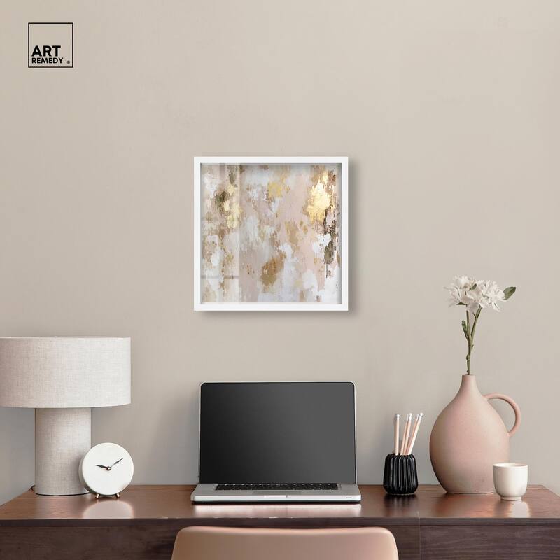 Golden Glimmer Gesture I Shadowbox by Art Remedy
