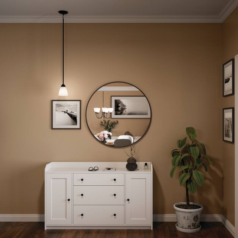 Kichler Lighting Jolie 1-Light Mini Pendant with Satin Etched Glass in Black