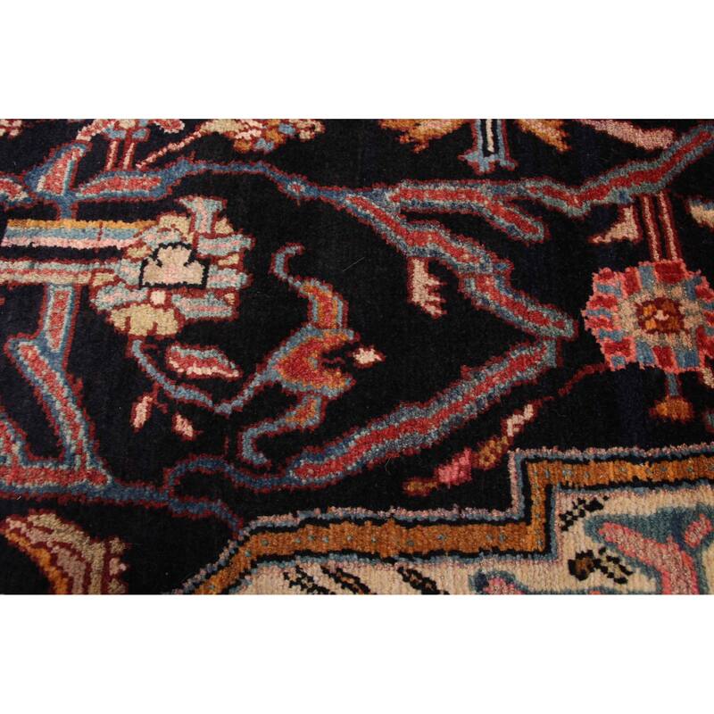 ECARPETGALLERY Hand-knotted Anatolian Vintage Dark Navy Wool Rug - 5'1 x 10'7