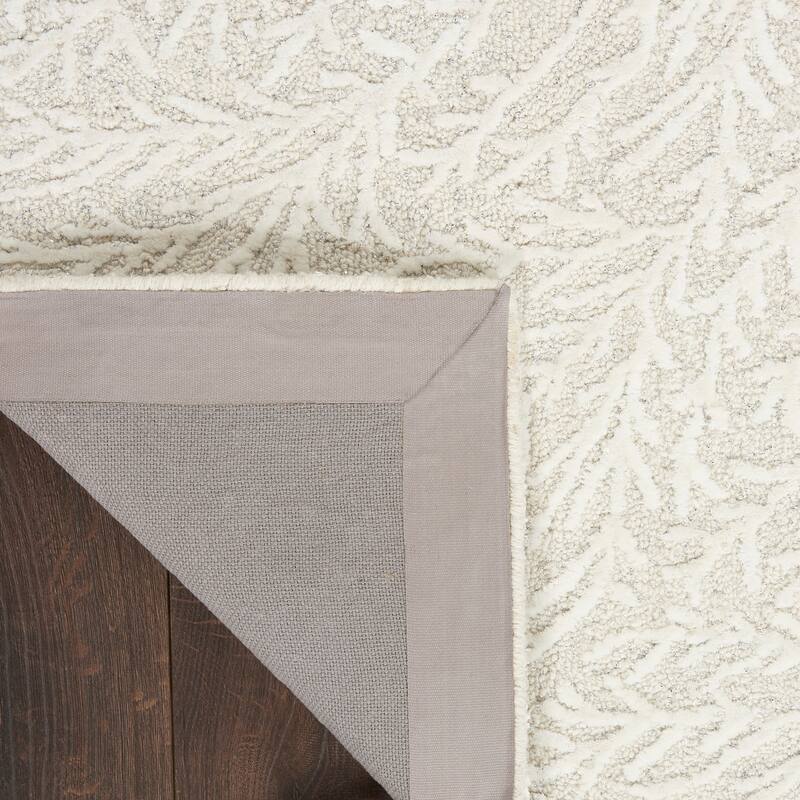 Michael Amini Star Contemporary Textured Botanical Abstract Glam Area Rug