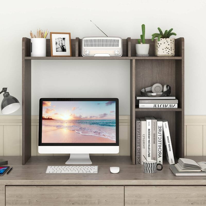 Costway Desk Bookshelf Desktop Storage Organizer Display Shelf Rack