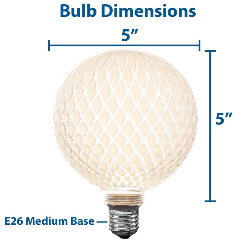 Festive Living LED G125 + COB Bulb Indoor/Outdoor Covered Edison Bulbs, E26 Base - Diamond Luxe - Large