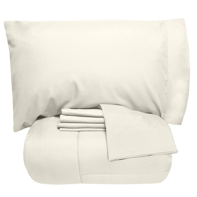 Sweet Home Collection Luxury Solid Bed-In-a-Bag with Sheet Set