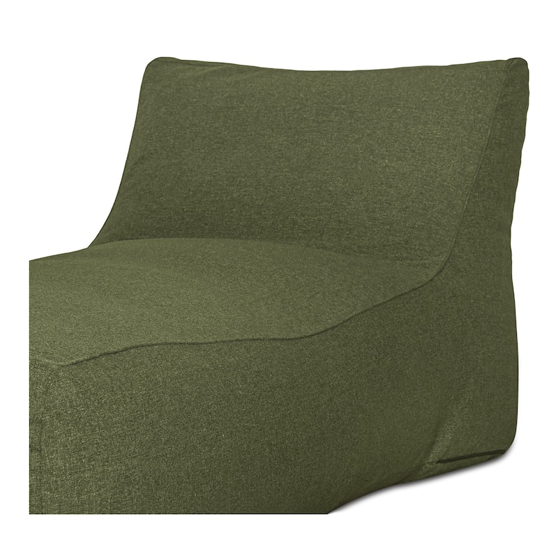 NADAAL STUDIOS Thalenor Chaise, Outdoor Beanbag-Inspired Polypropylene Seat with Polystyrene Beads, Green