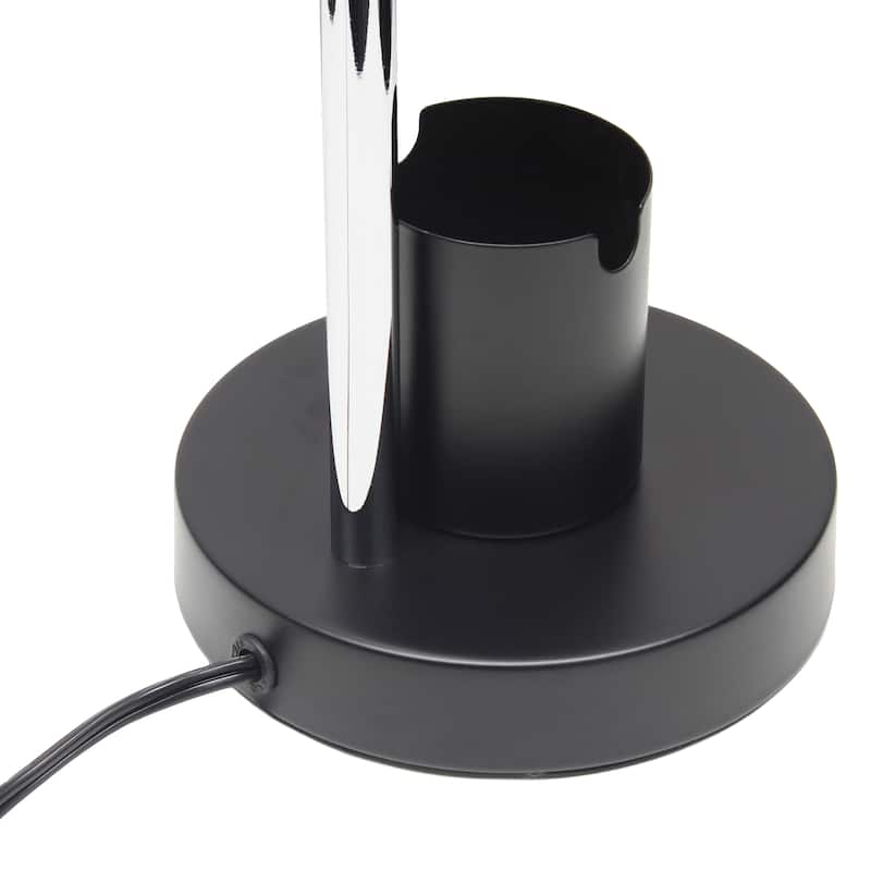 Adjustable Metal Desk Lamp with Organizer Base and Chrome Gooseneck Arm Modern Task Lighting Multiple Colors