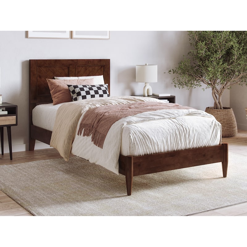 Berkshire Solid Wood Low Profile Platform Bed - Walnut - Twin XL
